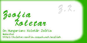 zsofia koletar business card